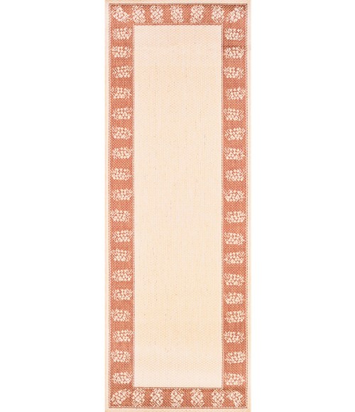 Couristan Recife Tropics 2' x 4' Natural/Terra Cotta Area Rug