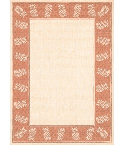 Couristan Recife Tropics Natural/Terracot Area Rug 7 ft. 6 in. X 7 ft. 6 in. Round