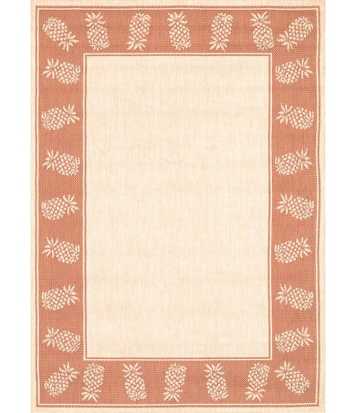 Couristan Recife Tropics 2' x 4' Natural/Terra Cotta Area Rug