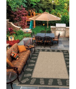 Couristan Recife Tropics Cocoa/Black Area Rug 7 ft. 6 in. X 7 ft. 6 in. Round
