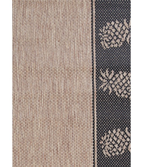 Couristan Recife Tropics Long Runner Cocoa/Black Area Rug