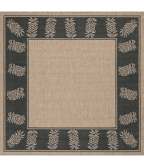 Couristan Recife Tropics 4' x 6' Cocoa/Black Area Rug