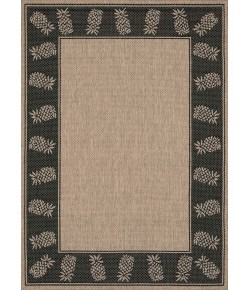 Couristan Recife Tropics Cocoa/Black Area Rug 5 ft. 10 in. X 9 ft. 2 in. Rectangle