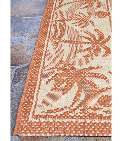 Couristan Recife Island Retreat 9' Round Terra Cotta/Natural Area Rug