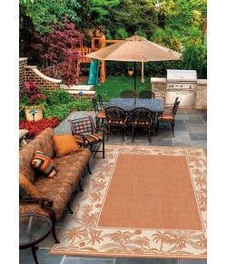 Couristan Recife Island Retreat Terracotta/Natrl Area Rug 8 ft. 6 in. X 8 ft. 6 in. Round