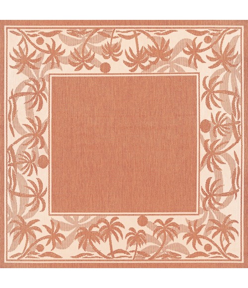 Couristan Recife Island Retreat 9' Round Terra Cotta/Natural Area Rug