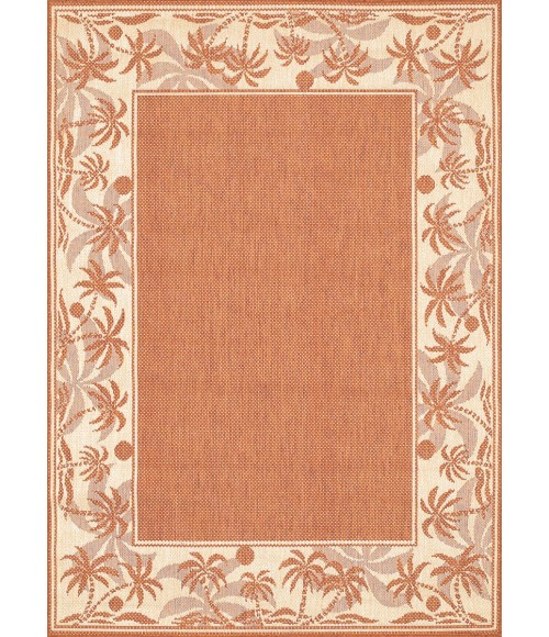 Couristan Recife Island Retreat 9' Round Terra Cotta/Natural Area Rug