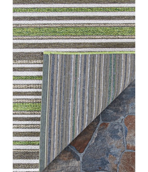 Couristan Cape Brockton 8' Runner Hunter Green/Brown Area Rug