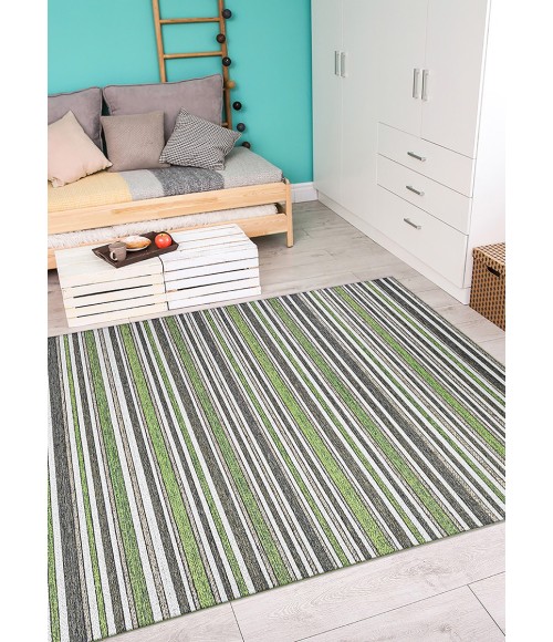 Couristan Cape Brockton 8' Runner Hunter Green/Brown Area Rug