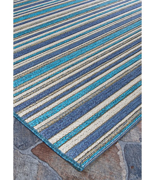 Couristan Cape Brockton 2' x 4' Cobalt/Teal Area Rug