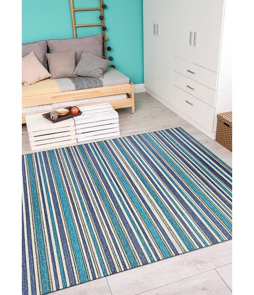 Couristan Cape Brockton 2' x 4' Cobalt/Teal Area Rug