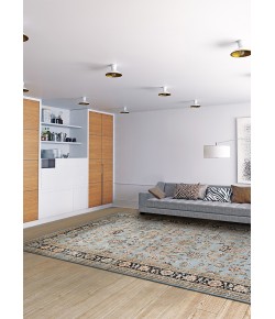 Couristan Zahara Farahan Amulet Lt Blue/Black Area Rug 9 ft. 2 in. X 12 ft. 5 in. Rectangle