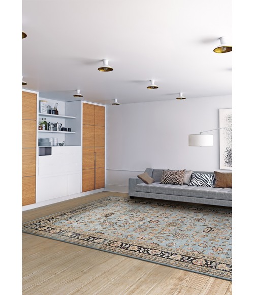 Couristan Zahara Farahan Amulet Extra Large Light Blue/Black Area Rug