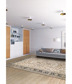Couristan Zahara Farahan Amulet Oatmeal/Black Area Rug 5 ft. 3 in. X 7 ft. 6 in. Rectangle