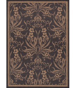 Couristan Recife Garden Cottage Black/Cocoa Area Rug 7 ft. 6 in. X 7 ft. 6 in. Square