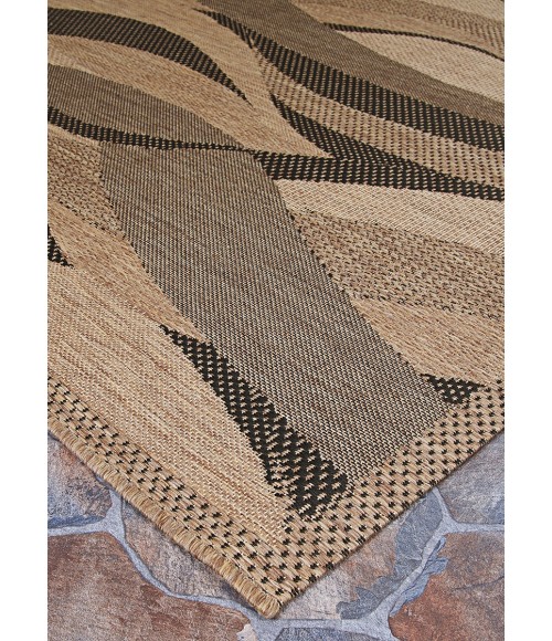 Recife Area Rug Couristan Recife Seagrass 6' x 9' Natural/Black Area Rug