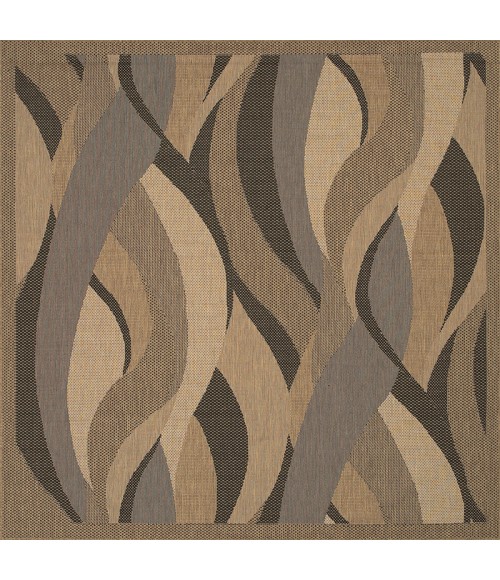 Couristan Recife Seagrass Square Natural/Black Area Rug