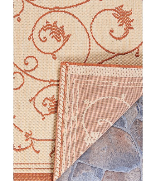 Couristan Recife Veranda 8' Runner Natural/Terra Cotta Area Rug