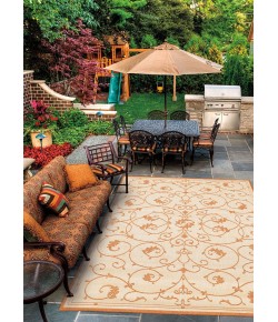 Couristan Recife Veranda Natural/Terracot Area Rug 8 ft. 6 in. X 8 ft. 6 in. Square