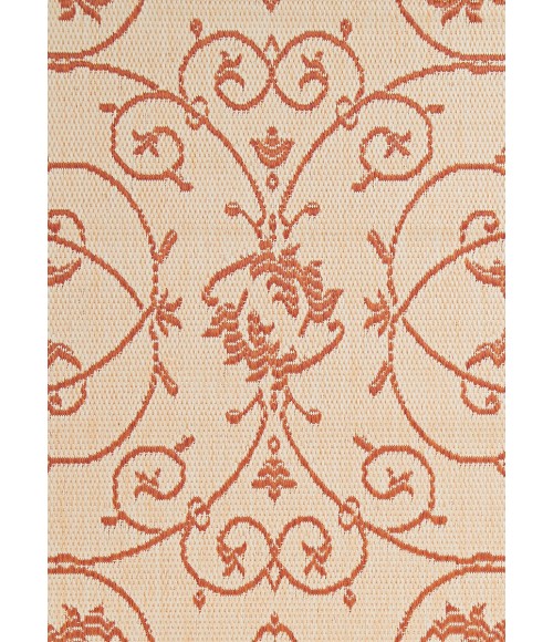 Couristan Recife Veranda 8' Runner Natural/Terra Cotta Area Rug
