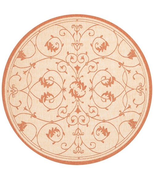 Couristan Recife Veranda 8' Runner Natural/Terra Cotta Area Rug