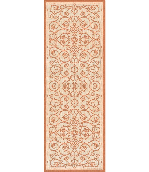 Couristan Recife Veranda Square Natural/Terra Cotta Area Rug