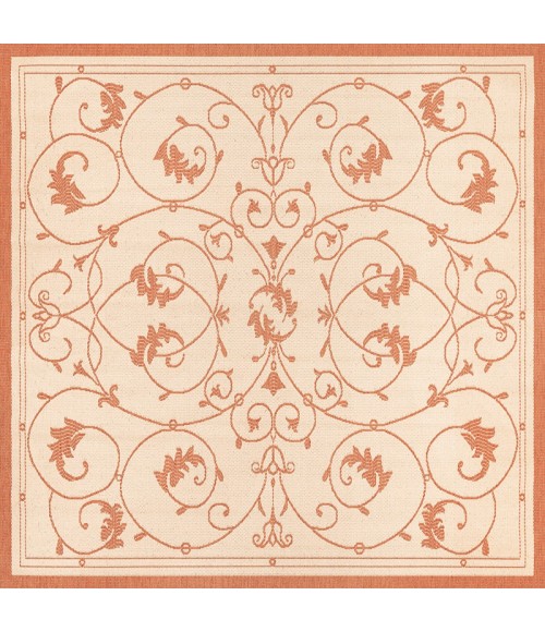 Couristan Recife Veranda 8' Runner Natural/Terra Cotta Area Rug