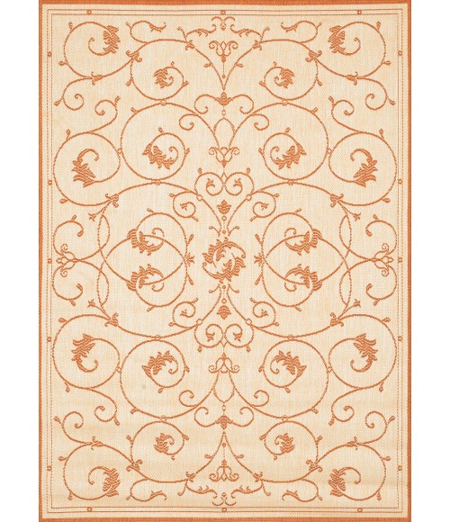 Couristan Recife Veranda Square Natural/Terra Cotta Area Rug