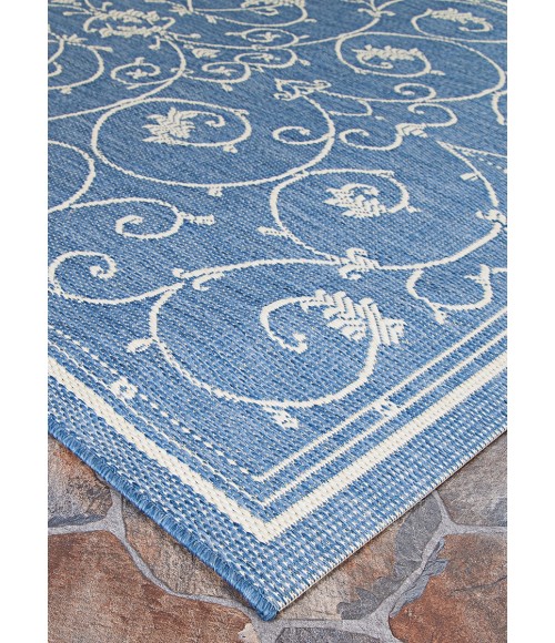 Couristan Recife Veranda 6' x 9' Champagne/Blue Area Rug