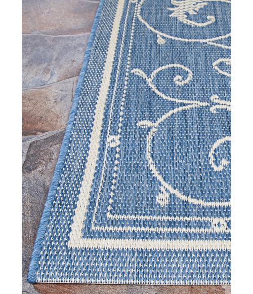 Couristan Recife Veranda 6' x 9' Champagne/Blue Area Rug