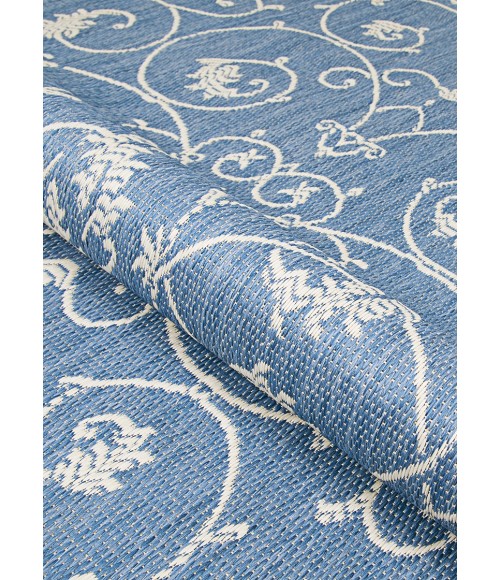 Couristan Recife Veranda 6' x 9' Champagne/Blue Area Rug