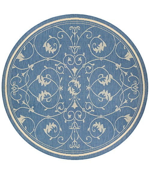 Couristan Recife Veranda Extra Large Champagne/Blue Area Rug