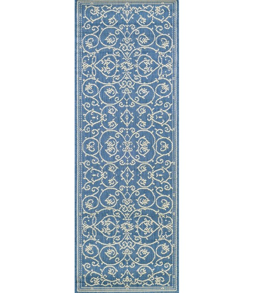 Couristan Recife Veranda Extra Large Champagne/Blue Area Rug