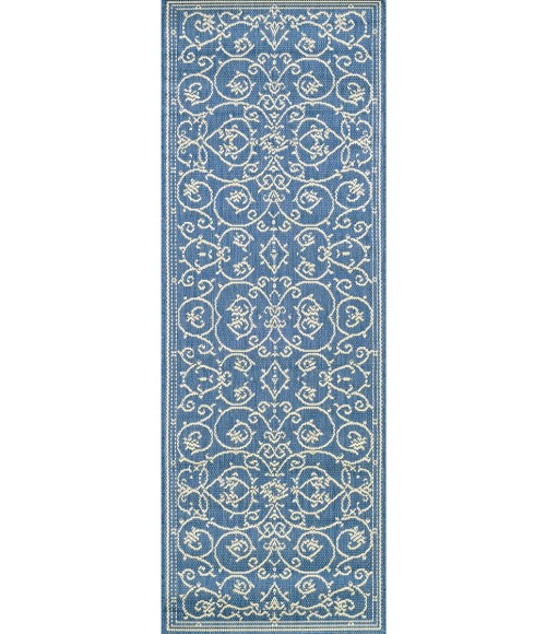 Couristan Recife Veranda 6' x 9' Champagne/Blue Area Rug