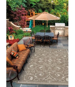 Couristan Recife Veranda Champ/Taupe Area Rug 7 ft. 6 in. X 7 ft. 6 in. Round