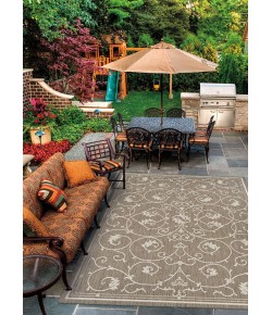 Couristan Recife Veranda Champ/Taupe Area Rug 7 ft. 6 in. X 7 ft. 6 in. Square