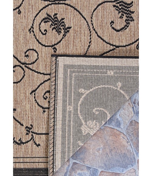 Couristan Recife Veranda Long Runner Cocoa/Black Area Rug