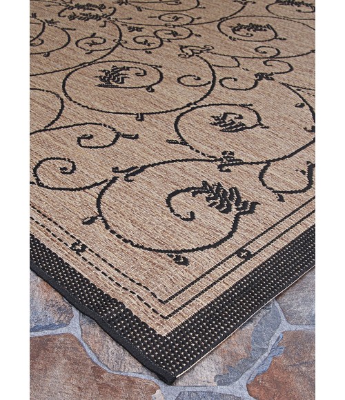 Couristan Recife Veranda Square Cocoa/Black Area Rug