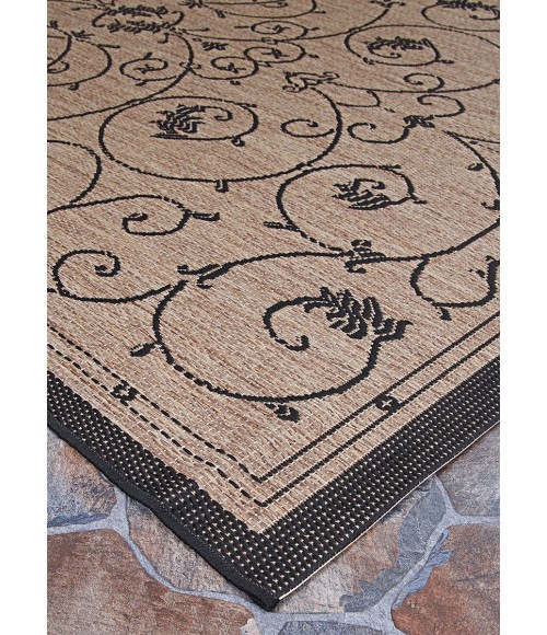 Couristan Recife Veranda Long Runner Cocoa/Black Area Rug