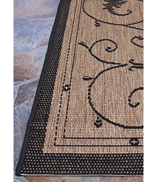 Couristan Recife Veranda Long Runner Cocoa/Black Area Rug