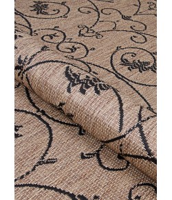Couristan Recife Cocoa/Black 1583/2500 8 ft. 6 in. X 8 ft. 6 in. Round Rug