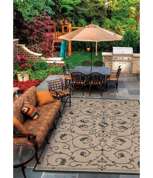 Couristan Recife Veranda Square Cocoa/Black Area Rug