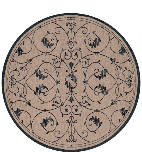 Couristan Recife Veranda Square Cocoa/Black Area Rug