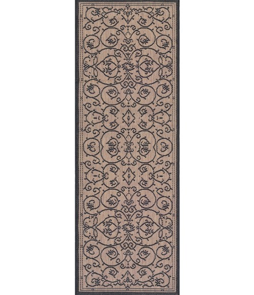 Couristan Recife Veranda Long Runner Cocoa/Black Area Rug