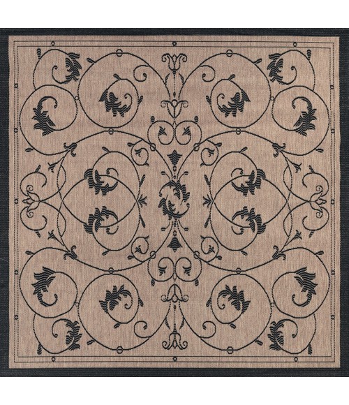 Couristan Recife Veranda 8' x 11' Cocoa/Black Area Rug