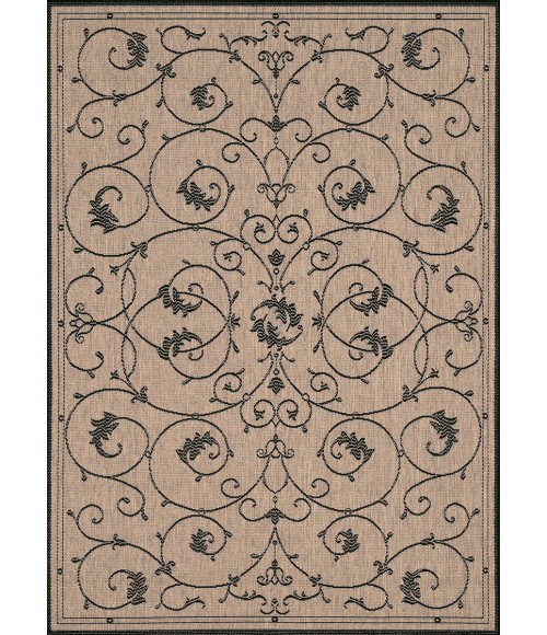 Couristan Recife Veranda Square Cocoa/Black Area Rug