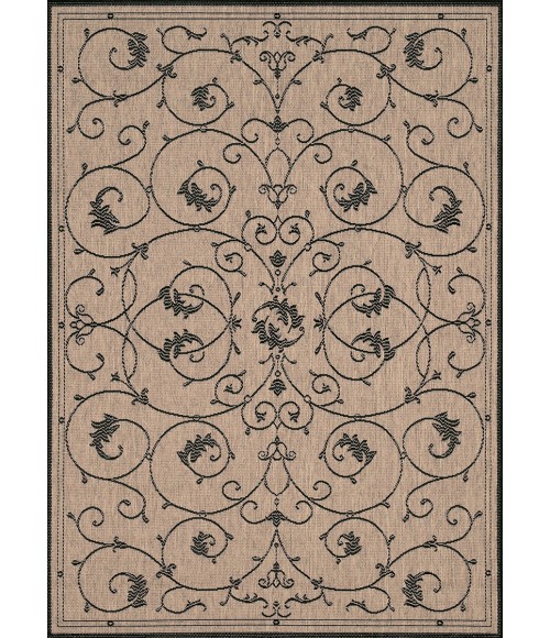 Couristan Recife Veranda 8' x 11' Cocoa/Black Area Rug