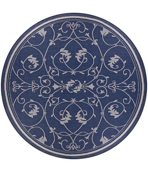 Couristan Recife Veranda Square Ivory/Indigo Area Rug