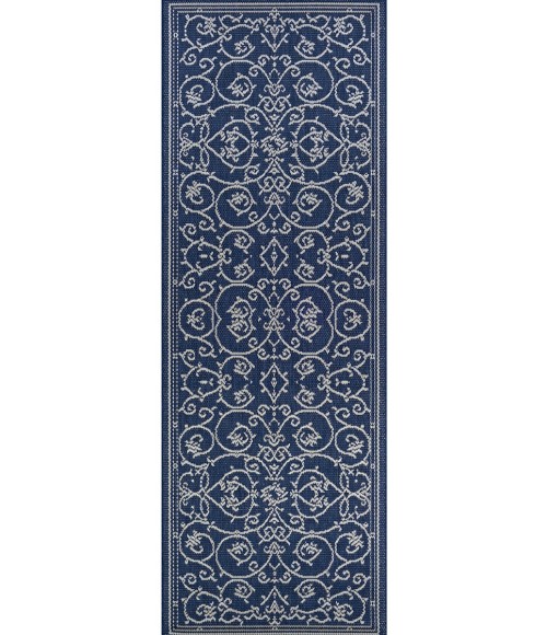 Couristan Recife Veranda Square Ivory/Indigo Area Rug