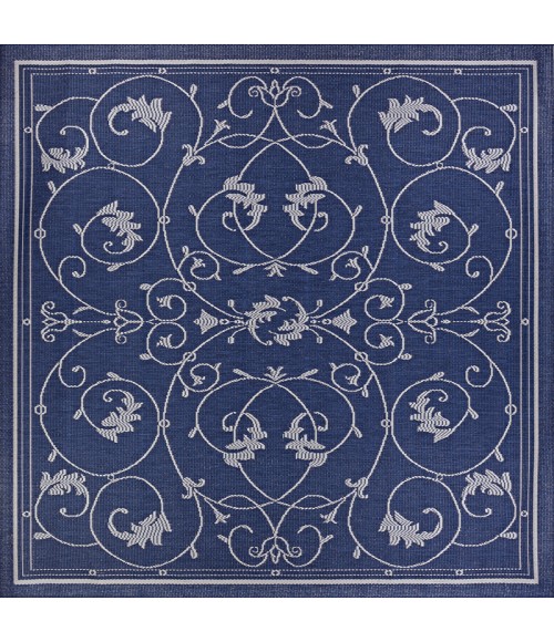 Couristan Recife Veranda Square Ivory/Indigo Area Rug